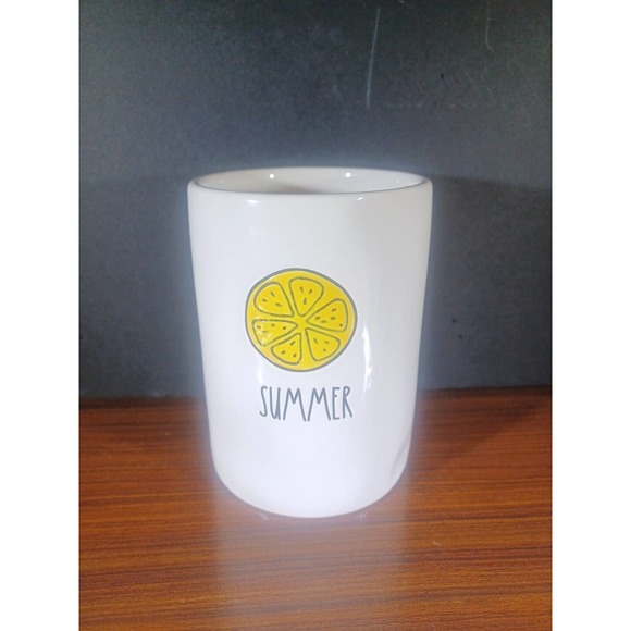 Rae Dunn Other - Rae Dunn Artisan Magenta Lemon Slice Summer Citrus Ceramic Yellow Trinket Cup